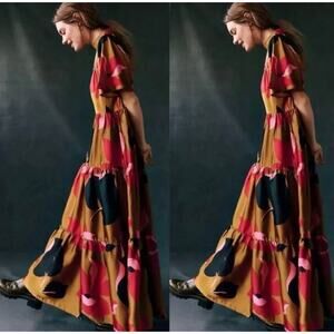 Anthropologie Corey Lynn Calter Maxi Dress Gown Floral Multicolor Women's XS EUC